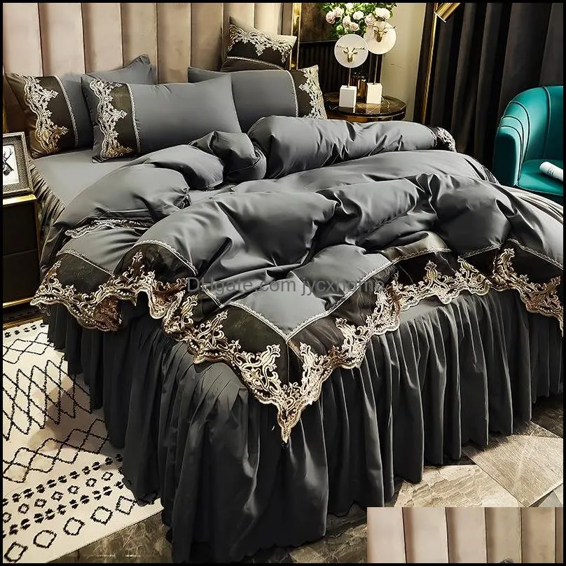 white bedding sets cover lace edge queen bed comforters sets pillow cases luxury king size bedding sets home decoration 738 r2