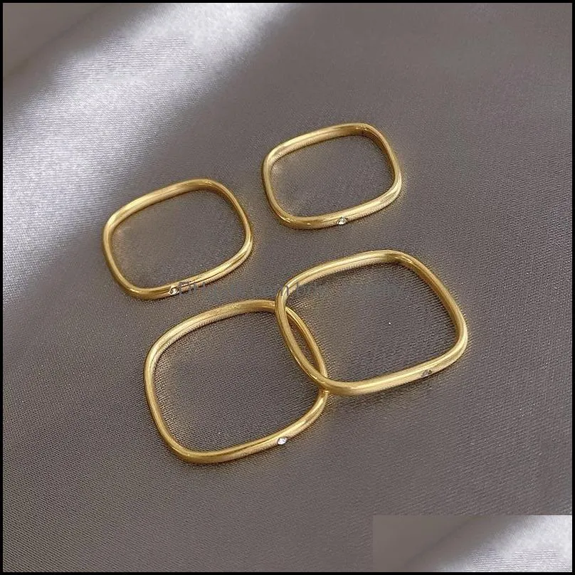 cluster rings minimalism different geometry square titanium steel for woman korean fashion jewelry gothic student girls simple ring