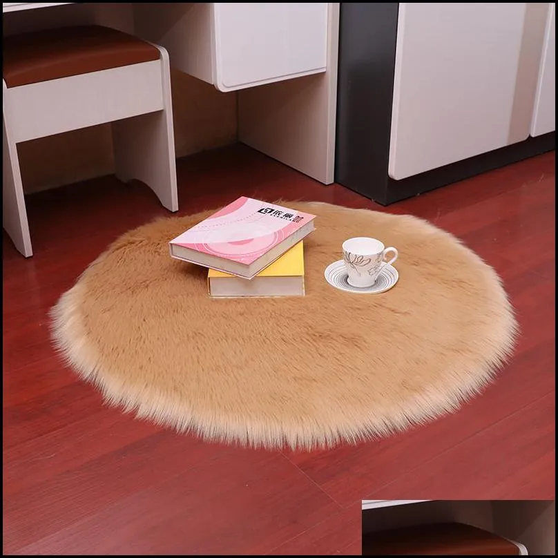 carpet luxury soft small artificial sheepskin rug chair cover bedroom mat wool warm hairy seat covers washable gift 220928