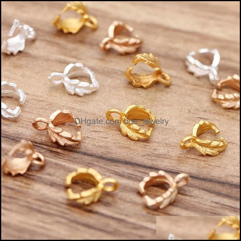 100pcs 7x11mm metal alloy buckle pendant bails clips gold silver plated pendant clasps for necklace bracelet accessories