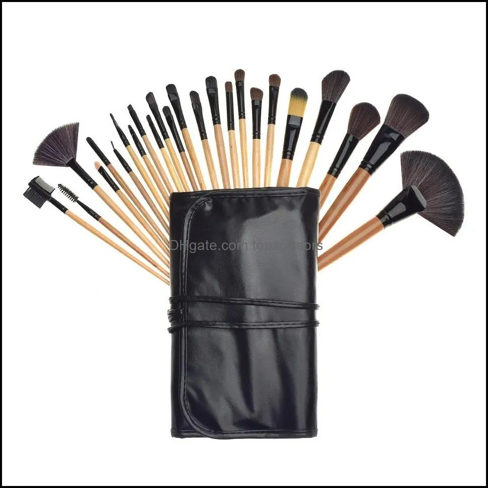 wholesale cosmetics brushes gift bag of 24 pcs makeup brush sets professional eyebrow powder foundation shadows pinceaux make up tools