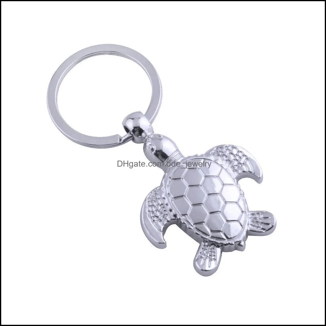 fashion tortoise key chain personality animal pendant car key holder simulation sea turtle keychain bag charm accessories k1736