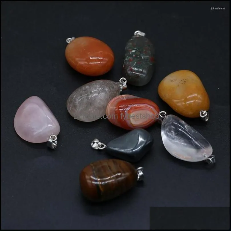 pendant necklaces selling natural pink crystal irregular shape boutique creative diy fashion charm necklace jewelry gift