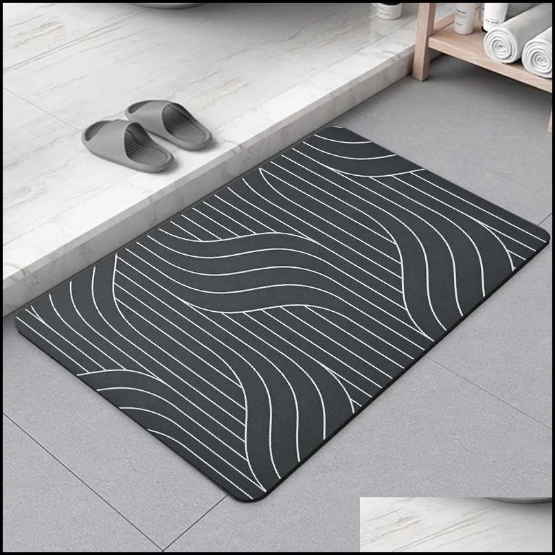 carpet diatom mud mat nonslip bathroom rug absorbent bath mats geometic bathtube doormat side foot pad alfombra tapis salle de bain