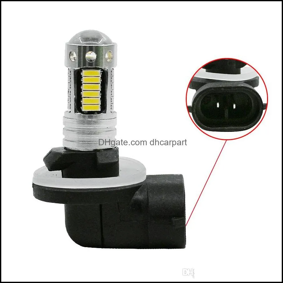 2pcs h27 880 881 led lamp drl fog bulb 30smd 4014 car lights daytime running day driving 12v vehicle external