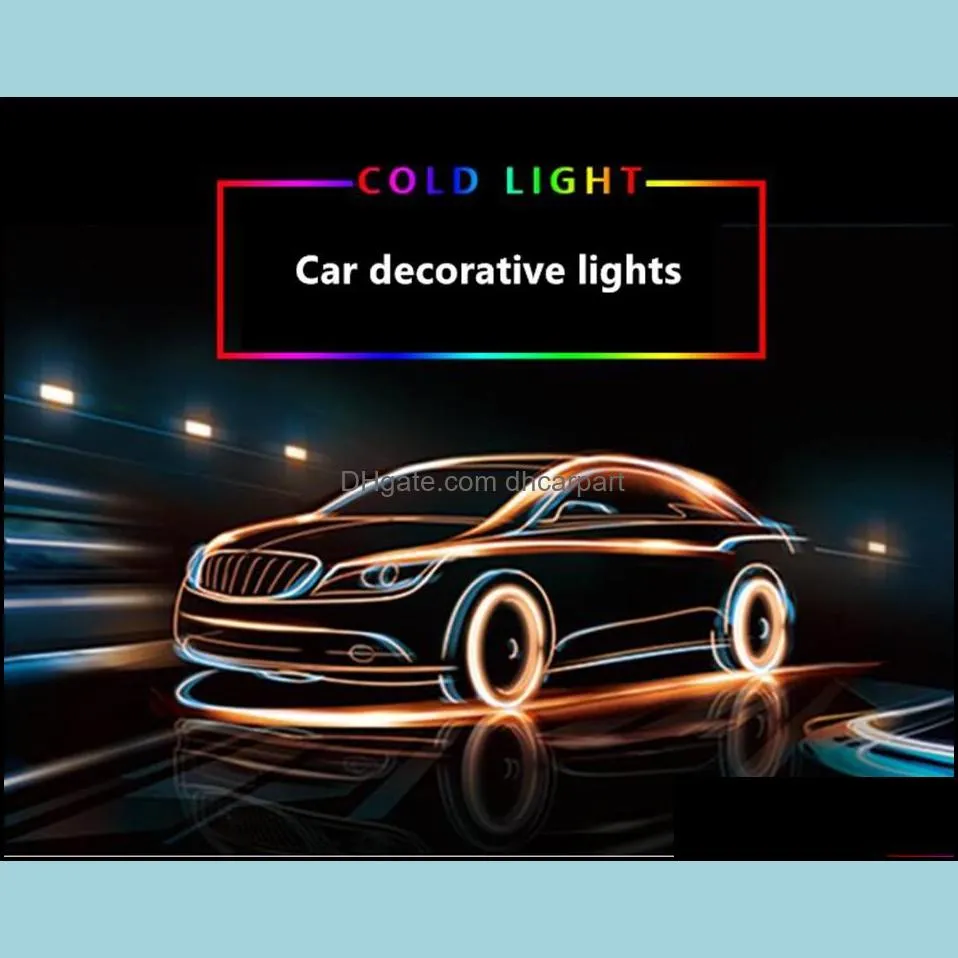 6 in1 atmosphere light 8m rgb car fiber optic lamps remote control car interior light ambient light for mercedes for audi for bmw