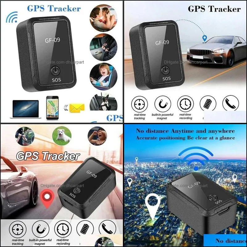 mini car gps tracker rastreador gf09 waterproof drop shock alarm voice/ app control locator