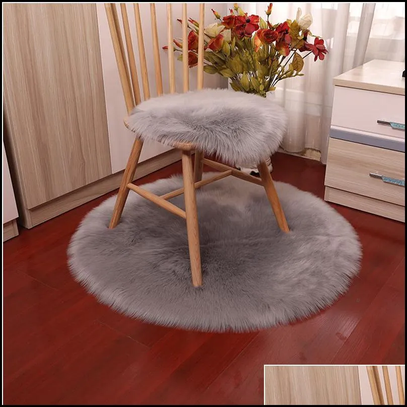 carpet luxury soft small artificial sheepskin rug chair cover bedroom mat wool warm hairy seat covers washable gift 220928