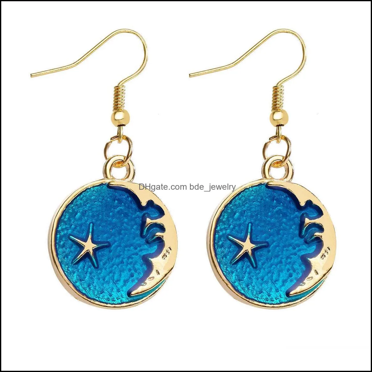 womens earrings hoopdangle stud gold silver plated 51124 ear jewelry creative blue star earring and