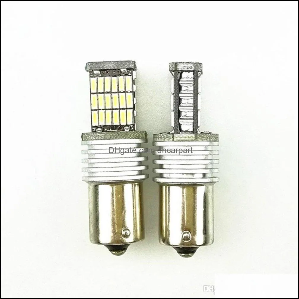 2pcs white 850lm 1156 p21w ba15s tail lamp 4014 45smd bulb reverse lights with resistor led lamp turn signals car leds