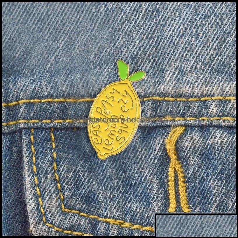 pinsbrooches jewelry cute yellow lemon fruit brooch easy peasy squeezy bright enamel pins badge backpack lape dhehf