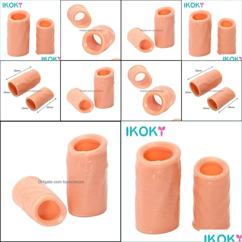 cockrings ikoky penis sleeves adult for men delay ejaculation silicone time lasting 2pcs foreskin corrected cock rings ring