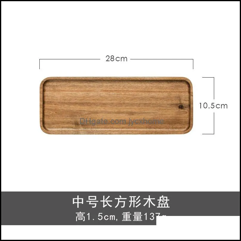 acacia wood dishes serving tray square rectangle breakfast sushi snack bread dessert cake plate with easy carry grooved handle 25 3mc