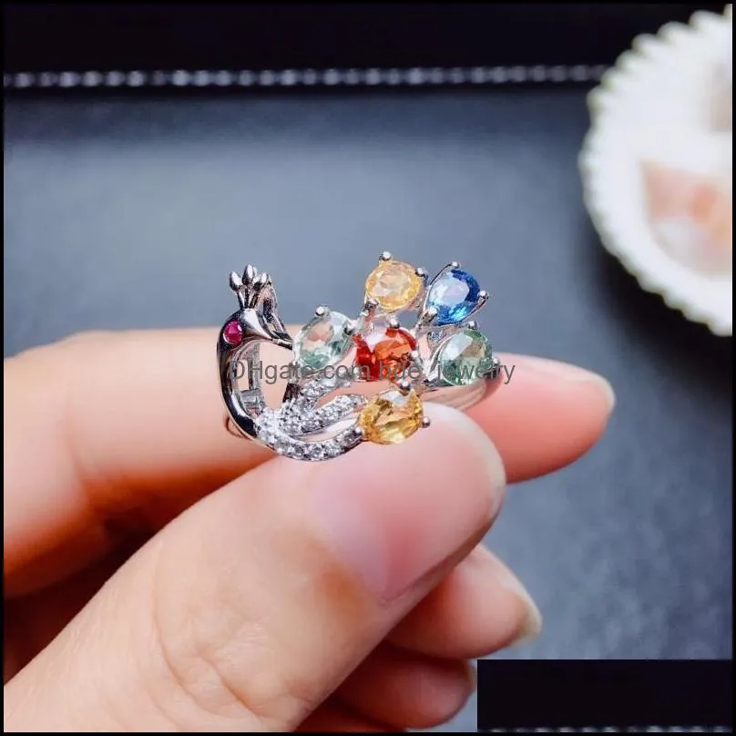 cluster rings exquisite crystal peacock open ring for women cute fashion jewelry valentines day gift