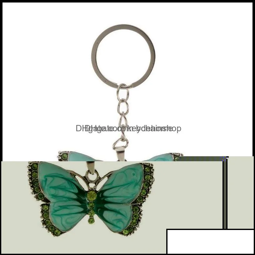 keychains fashion accessories crystal animal butterfly sier vintage rhinestone key chain rings jewelry gift car charms holder keyrings