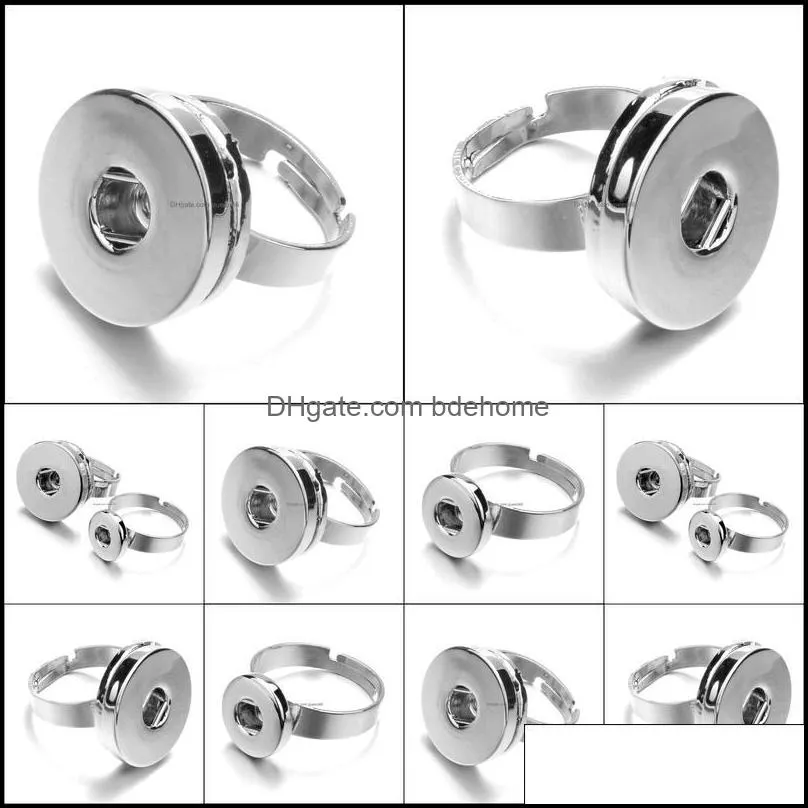 cluster rings jewelry 12mm 18mm snap button adjustable ring snaps buttons for women drop delivery 2021 dhnup