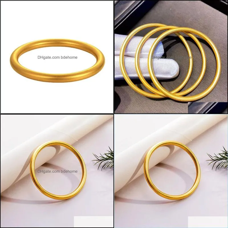 bangle fashion vintage color gold bangles titanium steel bracelets for women luxury jewelry 2022 trendy round simple stylebangle