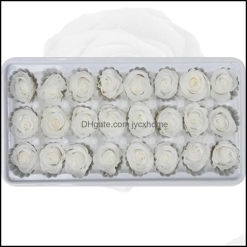 24pcs preserved flowers rose immortal rose mothers day diy wedding eternal life flower material gift wholesale dried flower/box 1365