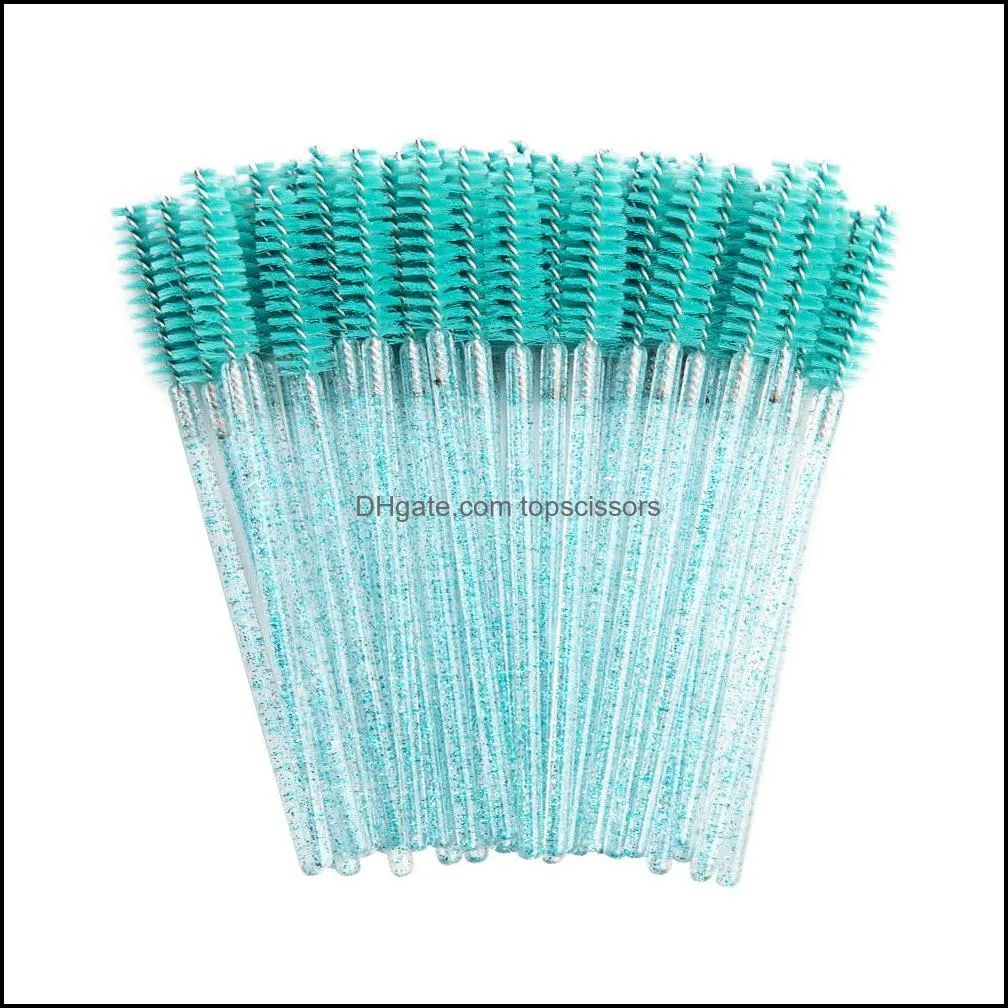 50pcs/pack eye lashes brush disposable crystal eyelash brush comb mascara wands makeup professional beauty tool