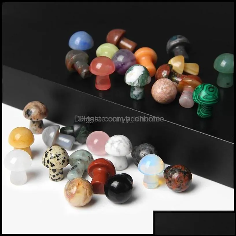 stone loose beads jewelry 2cm mushroom statue natural gems hand carved decoration reiki healing quartz crystal gift room dhgei