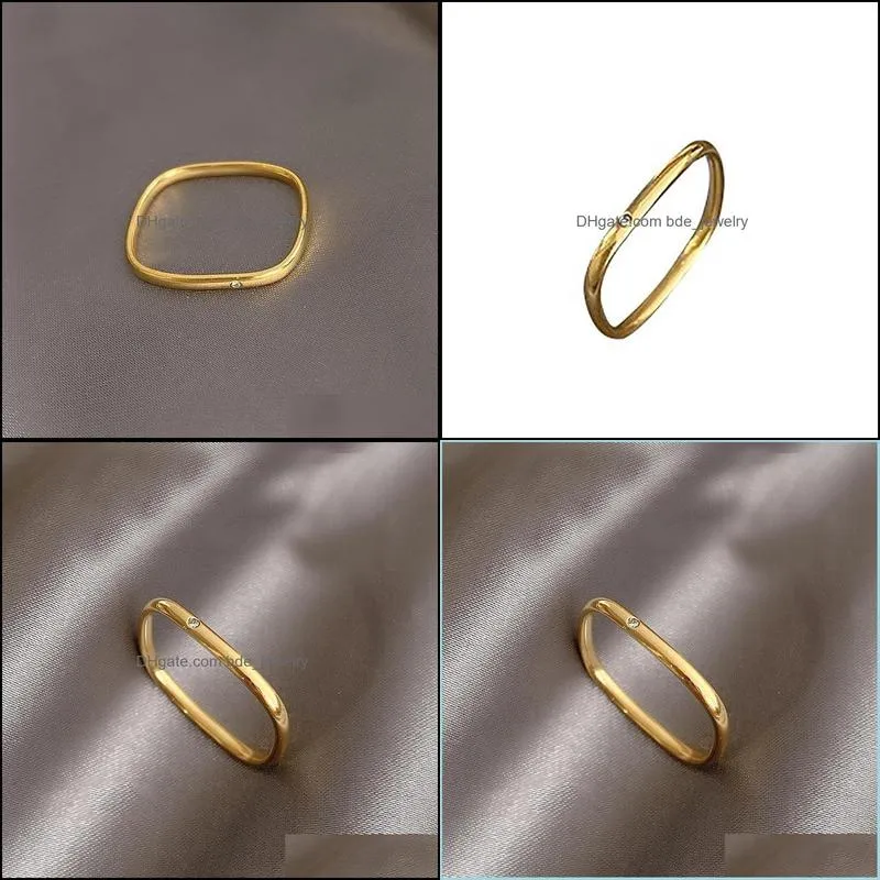 cluster rings minimalism different geometry square titanium steel for woman korean fashion jewelry gothic student girls simple ring