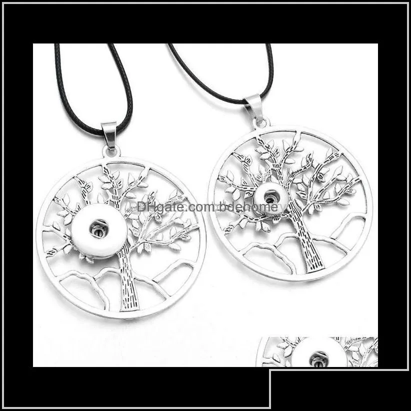 pendant necklaces jewelry pendants of tree snap necklace with chains fit 12mm or 18mm button jewelry dff0562 drop delivery 2021