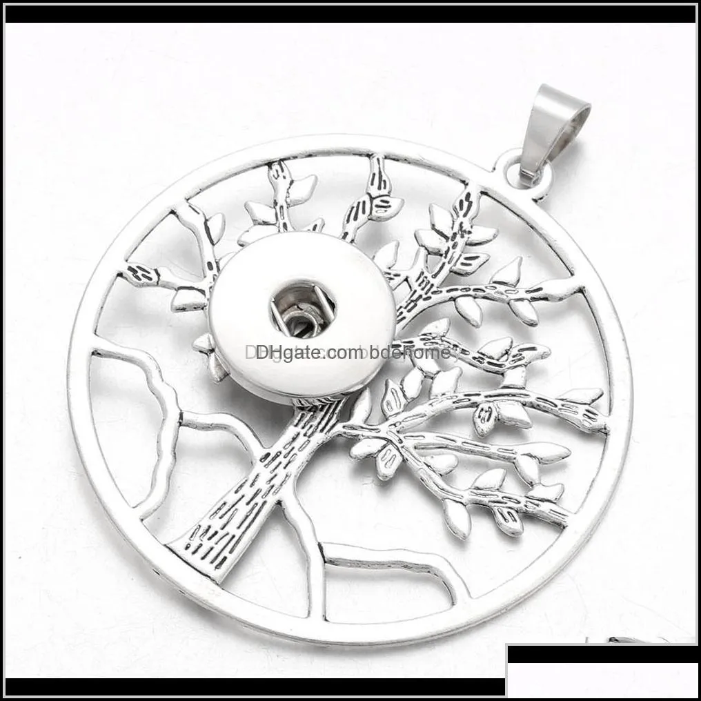 pendant necklaces jewelry pendants of tree snap necklace with chains fit 12mm or 18mm button jewelry dff0562 drop delivery 2021