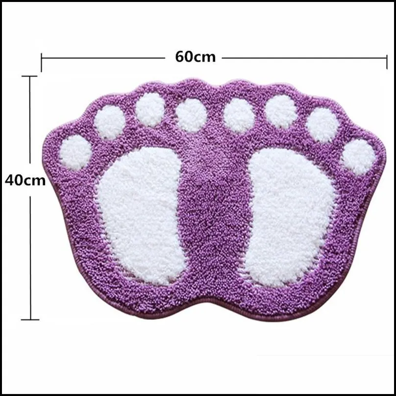 carpet foot print bath mats nonslip room mat toilet memory foam room rug pad s microfiber mini 40x60cm 220928