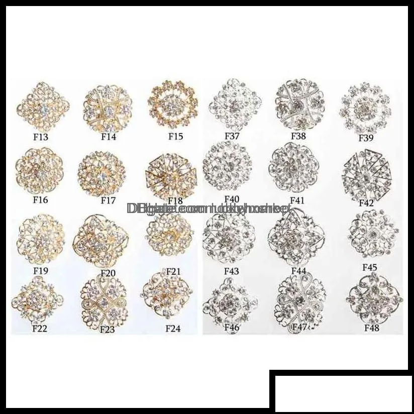 pins brooches jewelry pins 24pcs clear crystal rhinestones women bridal gold brooch for diy wedding bouquet kit dhcdn