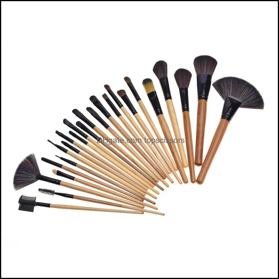 wholesale cosmetics brushes gift bag of 24 pcs makeup brush sets professional eyebrow powder foundation shadows pinceaux make up tools