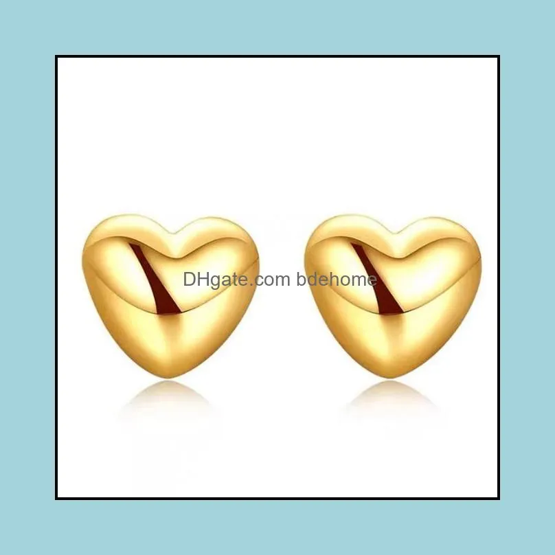 stud 316l stainless steel love earrings quality nourishment peach heart small hypoallergenic ear jewelry