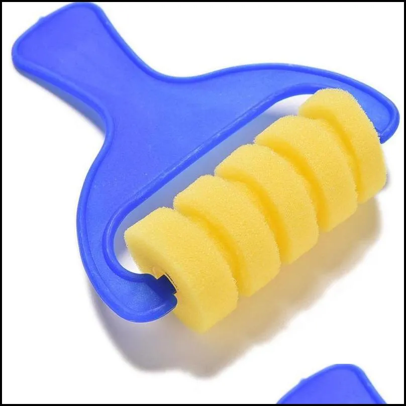 diy seal yellow sponge brushes plastic handle painting graffiti drawing intelligence toys multi function 3 5pw ff