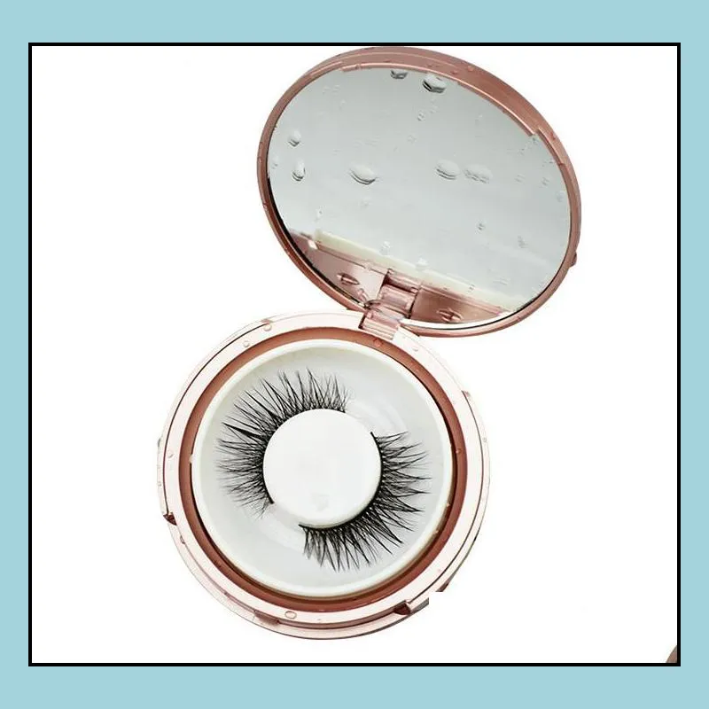 1pcs newest rose gold pink color empty case storage mirror box eye lashes non magnet eyelash box sn543