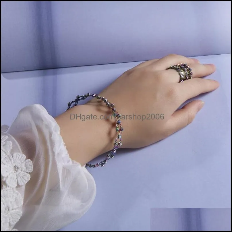 bangle in 1 magic retractable ring bracelet creative stretchable twist folding crystal rings jewelrybangle banglebangle