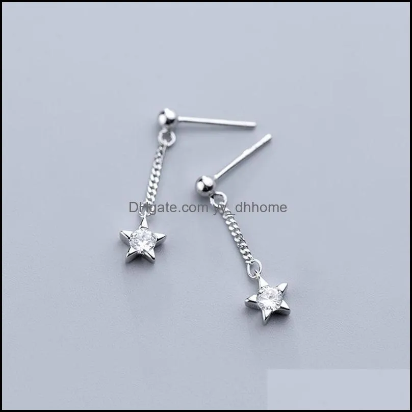 stud design star earrings s925 sterling silver for women girls jewelry drop brincos orecchini argento 925