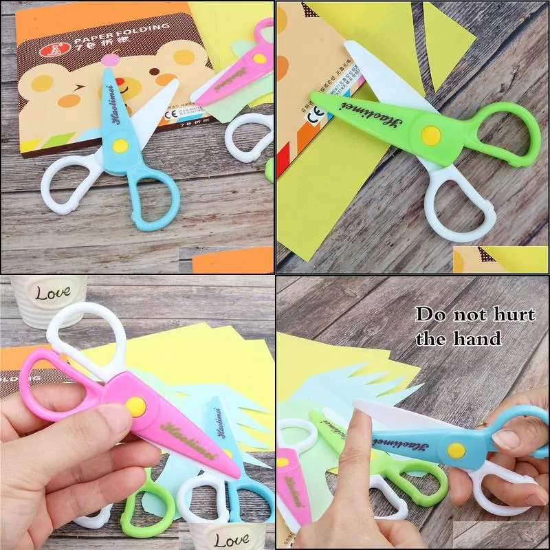 child safety scissors prevent hand injury diy photo plastic student scissors/papercutting scissors