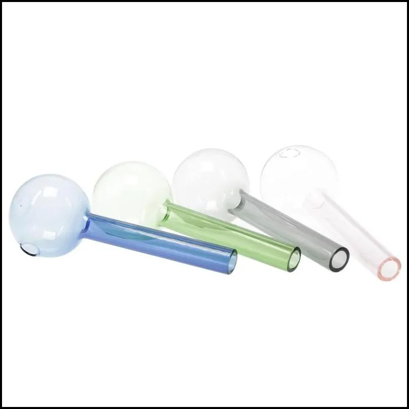 bubble glass oil burner pipe great pyrex curved color mix water pipe transparent tube handpipe bongs smoking utensils hot selling 3 5mt