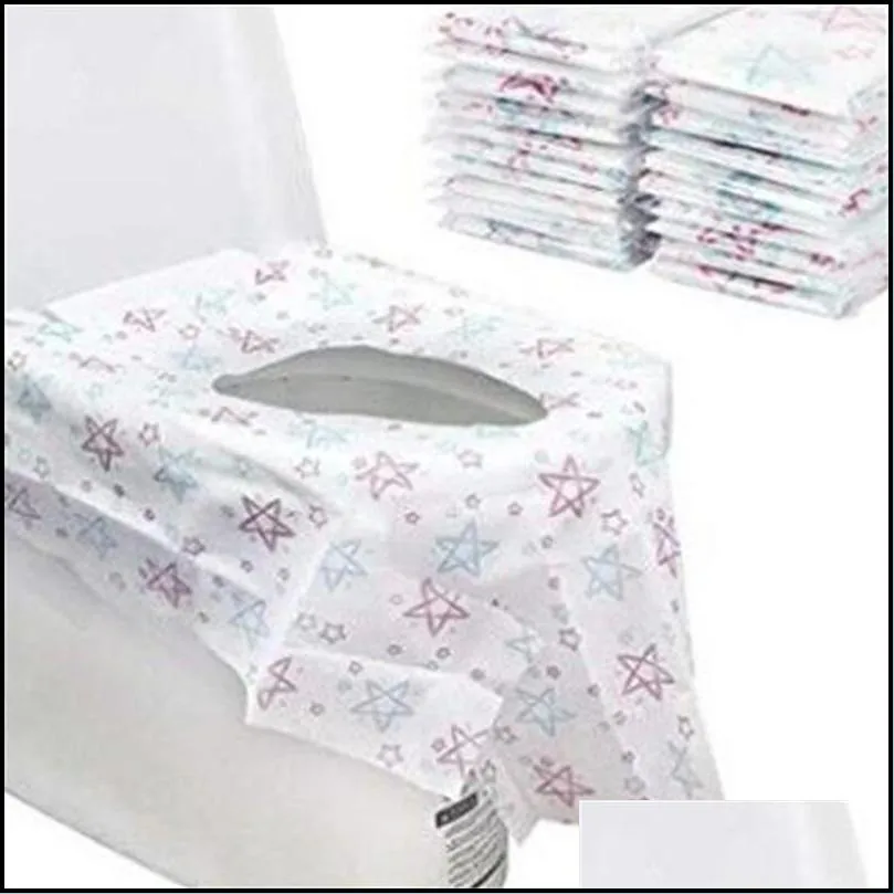 travel disposable toilet seat covers waterproof star prints nonwoven close stool protect paper potty protectors hotel bath supplies 12 5cr