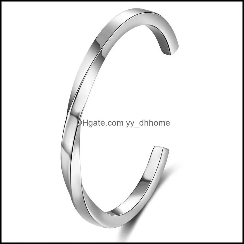 bangle vintage stainless steel for men women mobius twisted unisex casual pulseira gents jewelry su1216banglebangle