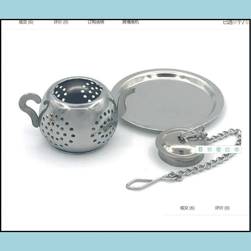 round pot teas strainer stainless steel tea infuser teapot shape silvery with chain home life supplies chassis creative 5xzc1