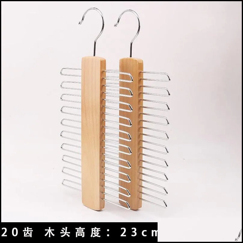 1pc wooden hangers 20 teeth hanging silk scarf tie scarf non slip traceless clothes rack wholesale 20220601 d3