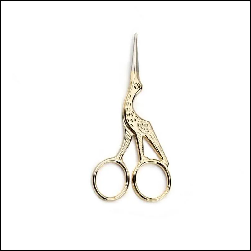 factory stainless goldplated crane scissors cross stitch embroidery thread cutter variety nose hair beauty scissors household shar 5