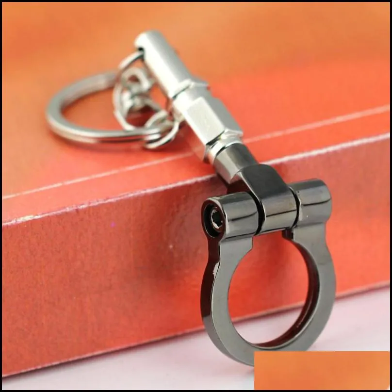 keychains auto trailer hook model keychain creative car part connecting rod keyfob key chain ring accessories