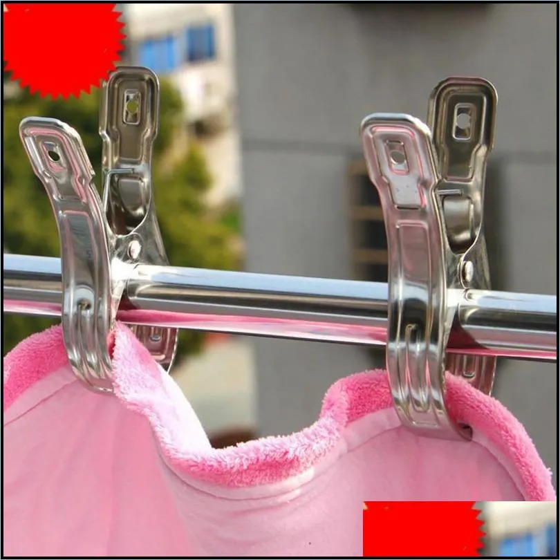 stainless steel silver clothes clips non deforming smooth pinch design pegs hanging round hole drying was caught hanger 0 5fw ff