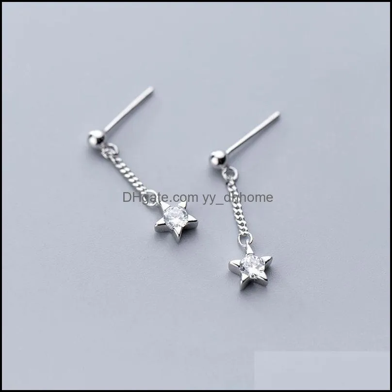 stud design star earrings s925 sterling silver for women girls jewelry drop brincos orecchini argento 925