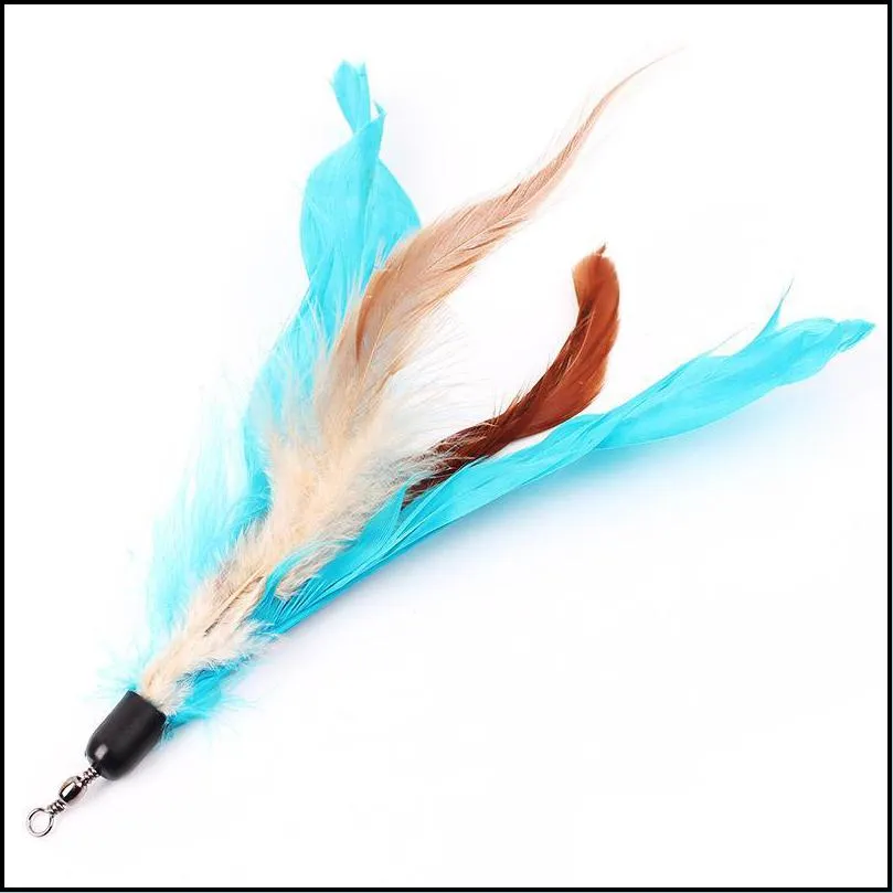 color multi cat toys bird feather plastic wand plastic diy catstoys parts cat supplies 18cm 1 07tte1