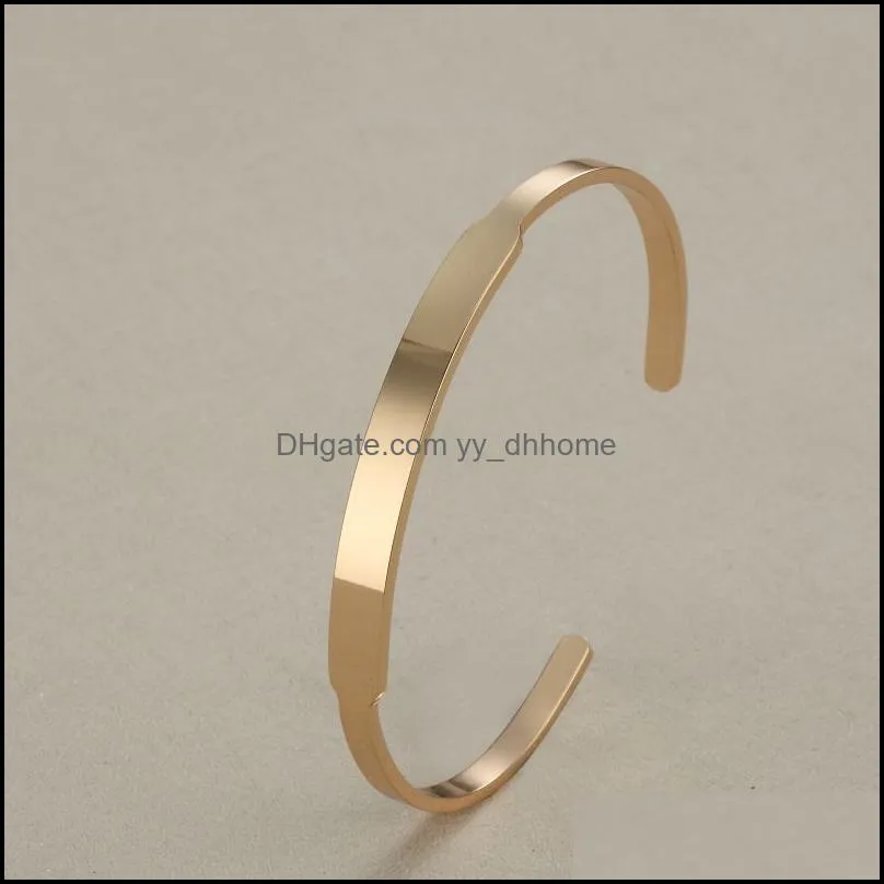 bangle women/men bracelet 304 stainless steel opening blank bar diameter 62mm thickness 1 8mm jewelry wholesale 10pcs