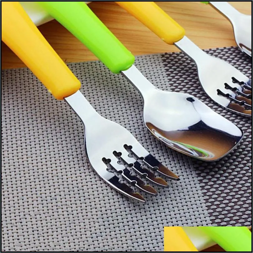 stainless steel spoons cute owl bear shape fork spoon tableware camping picnic dinnerware gift for kids 1 8dq ff