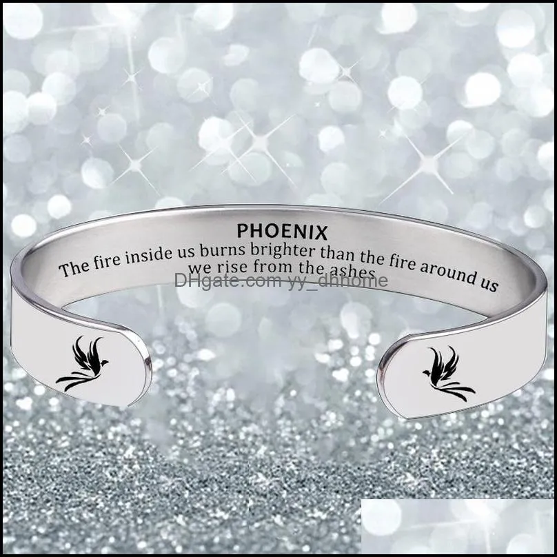 bangle phoenix bracelets fro woman animal stainless steel bangles 8mm jewelry gifts charm braceletbangle