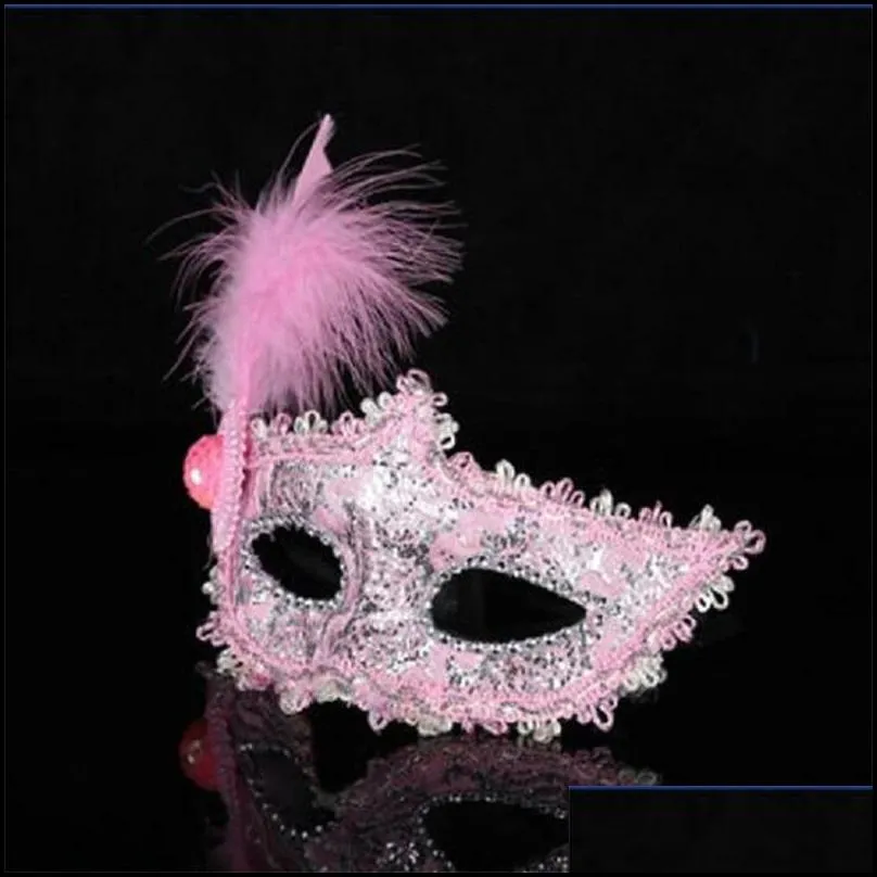 halloween masquerade costume mask ball princess lace feather fales half face maks for men and women 2 6hx ff